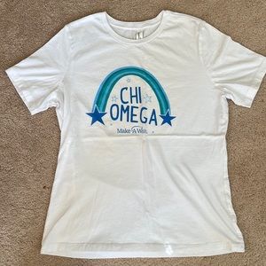 Chi Omega T-shirt - stars & rainbow - Bella canvas - size medium